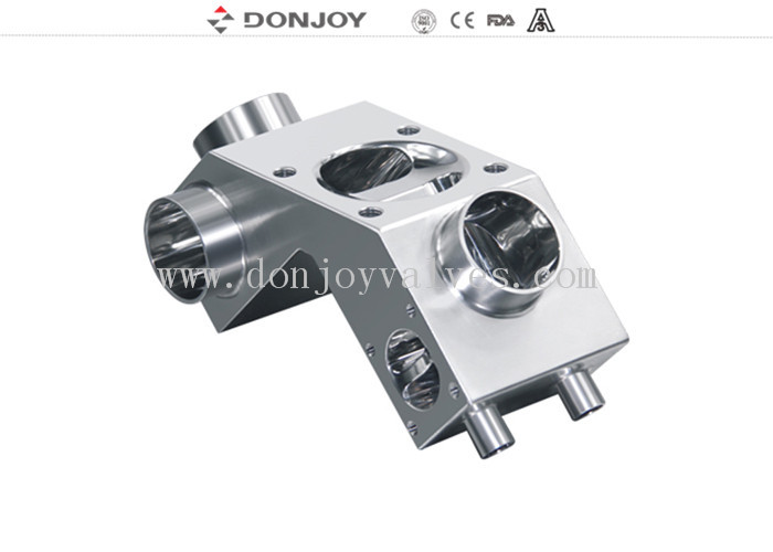 SS316L M-53A multiport Sanitary Diaphragm Valve body for controlling flow