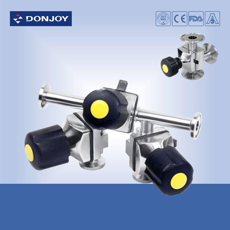316L Mini Tipo 3 Direcção Sanitária Diafragma válvula tipo L com tri-clamp End