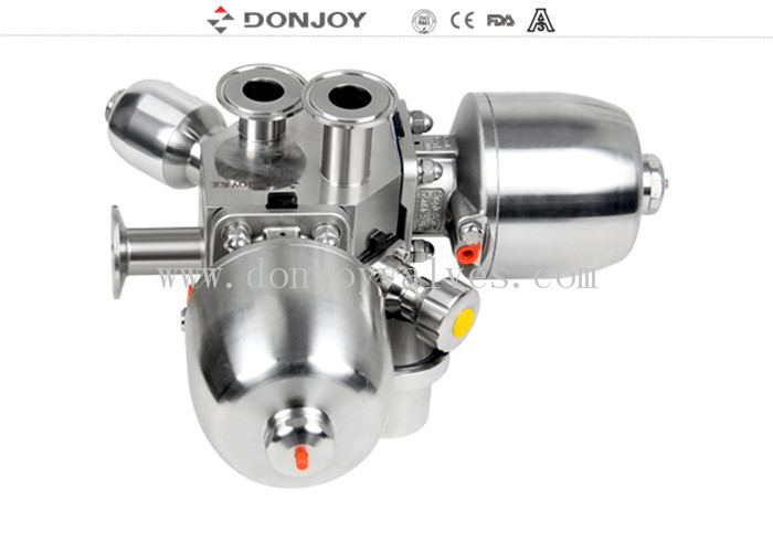 Válvula de diafragma sanitária multiporte Donjoy para indústria farmacêutica com SS316L