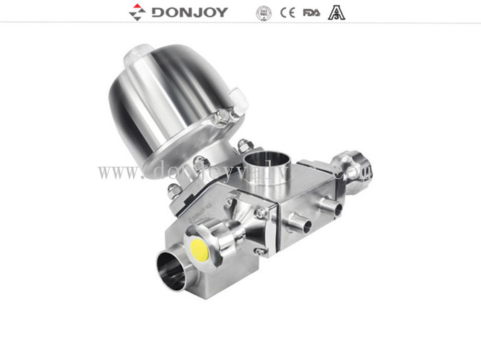 Válvula de diafragma sanitária multiporte Donjoy para indústria farmacêutica com SS316L
