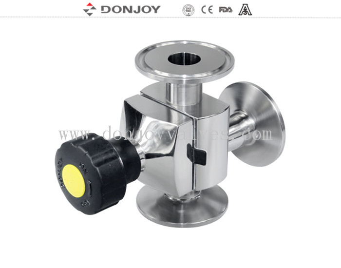 316L Mini Tipo 3 Direcção Sanitária Diafragma válvula tipo L com tri-clamp End