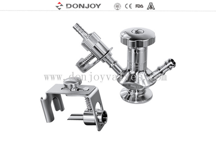 Válvula de preparação de amostras asséptica do manual de SS316L com porto da amostra do conector e da mangueira do encanamento para o tanque da cerveja