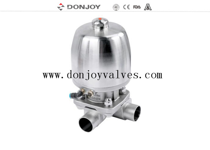 Valva de diafragma pneumática de 3 vias tipo T Donjoy para indústria farmacêutica