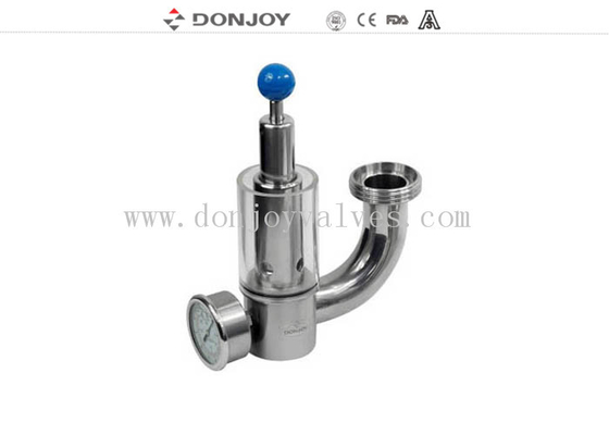 316L Pressure Safety Valve With Pressure Guage exhaust valve with glass window