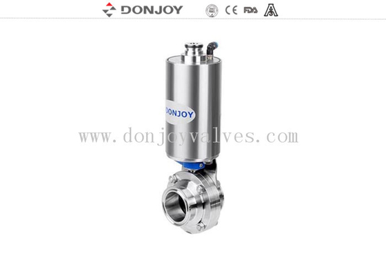 Pneumatic Operation Sanitary Butterfly Valves with Clamped Ends Silicon seal 12"