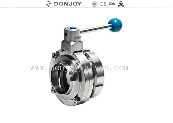 DONJOY qualidade de aço inoxidável sanitário 304 / 316L DN 50 Válvulas borboleta Solteira e DIN ligação de rosca masculina