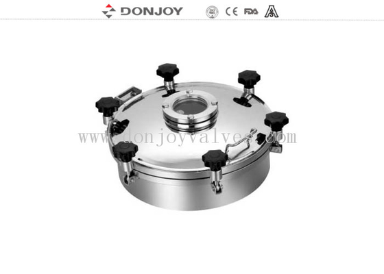 Tampão de Visita para Tanque de Alimentos com Pressão Weled de 400mm com Vidro de Visão com Flange