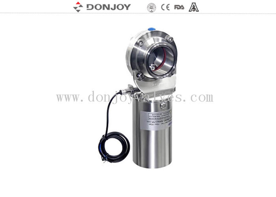 SS316L Válvula de borboleta pneumática com sensor de posição de aço inoxidável
